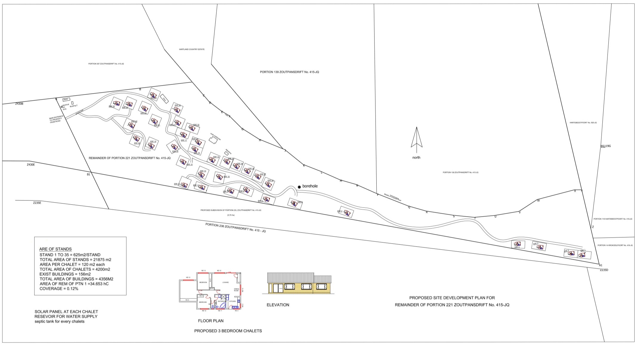Draughtsmen layout of stands on portion 221